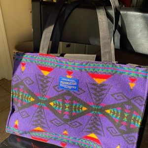 Purple Pendleton wool tote large